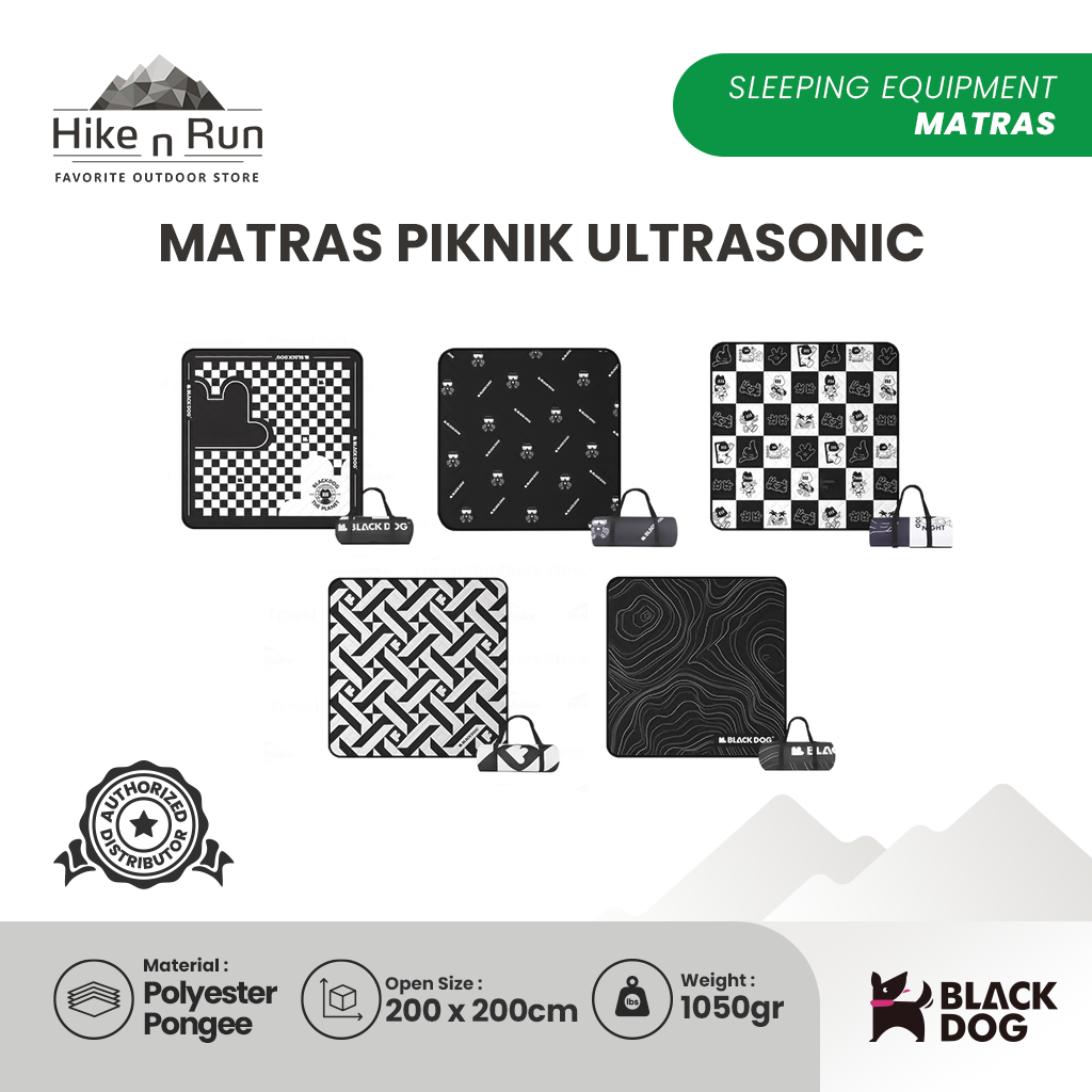 Matras Piknik Motif Ultrasonic Black Dog CBD2450WS013 Camping Piknik Mattress