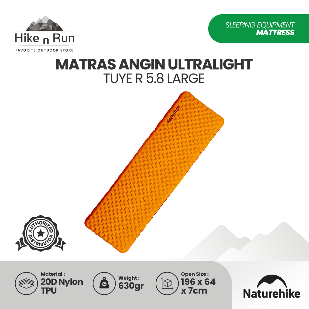 Naturehike Matras Angin Lipat Hiking Ultralight Tuye R5.8 CNH22DZ016 Sleeping Pad Camping