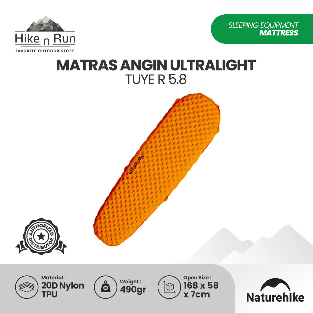 Naturehike Matras Angin Lipat Hiking Ultralight Tuye R5.8 CNH22DZ016 Sleeping Pad Camping