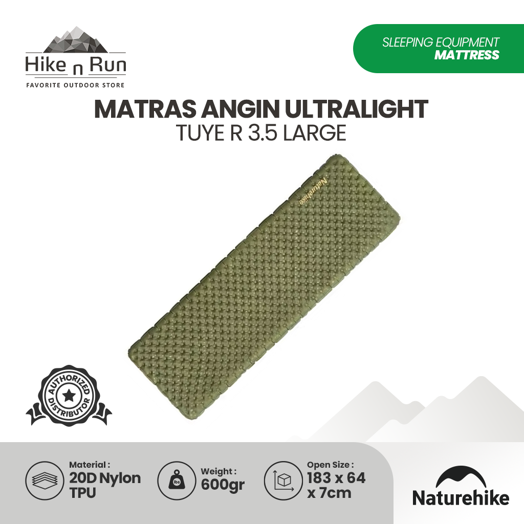 Naturehike Matras Angin Lipat Hiking Ultralight Tuye R3.5 CNH22DZ018 Sleeping Pad Camping