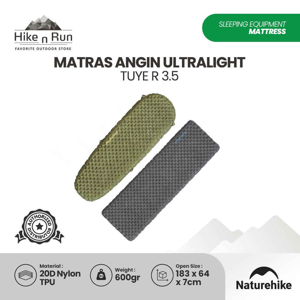 Naturehike Matras Angin Lipat Hiking Ultralight Tuye R3.5 CNH22DZ018 Sleeping Pad Camping