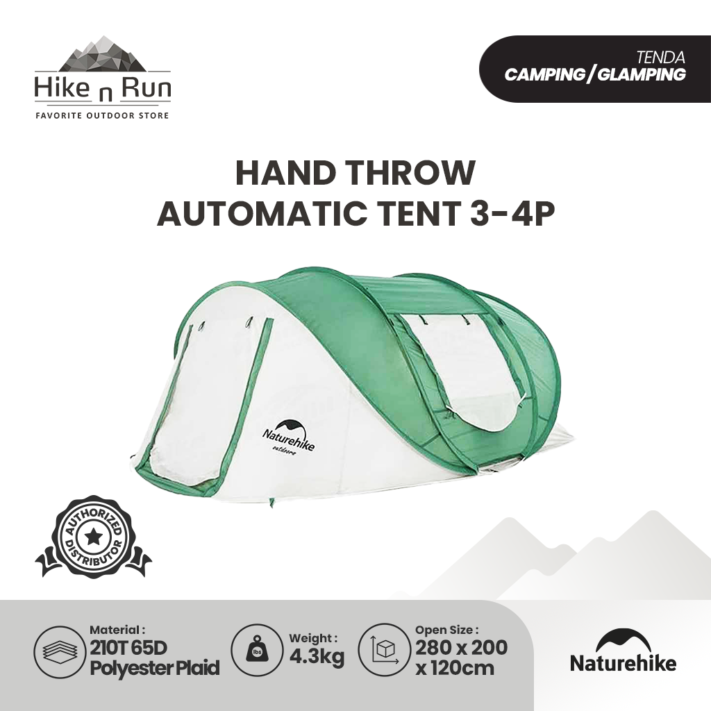 Tenda Otomatis Naturehike CNH22ZP006 Hand Throw Automatic Tent 3-4P