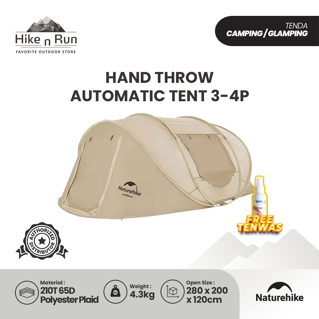 Tenda Otomatis Naturehike CNH22ZP006 Hand Throw Automatic Tent 3-4P