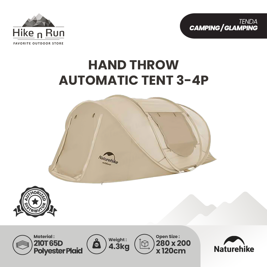 Tenda Otomatis Naturehike CNH22ZP006 Hand Throw Automatic Tent 3-4P