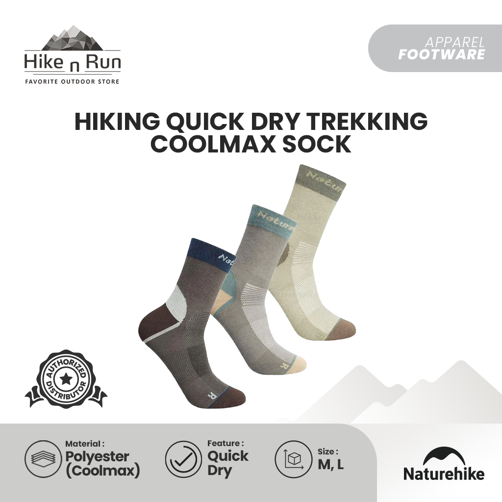 Kaos Kaki Hiking Sport Quick Dry Naturehike CNH23WZ089 Trekking Coolmax Socks