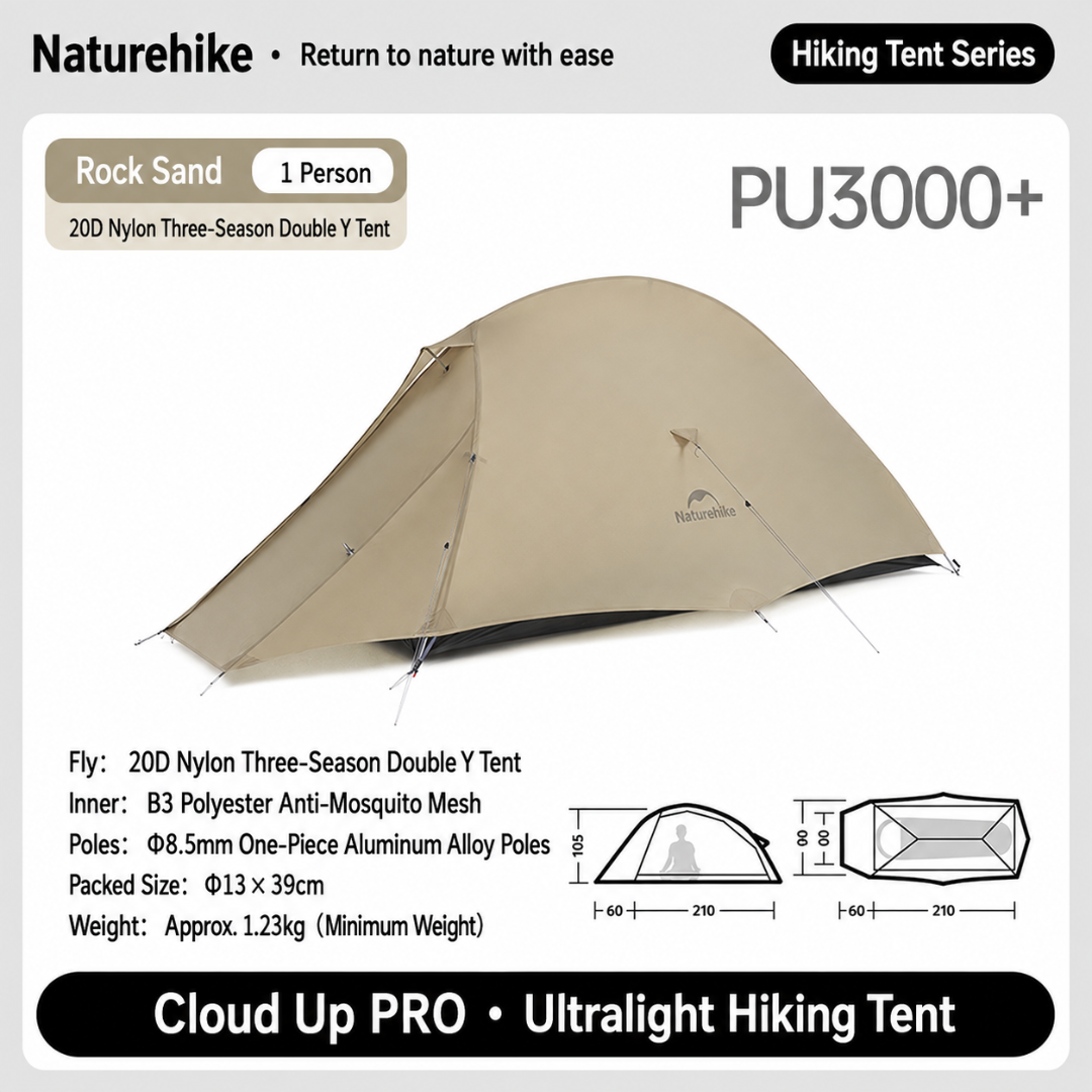 Tenda Hiking Ringan Naturehike Hiking Tent Cloud Up NH18T010-T NH17T001-T NH18T030-T CNK2450WS032
