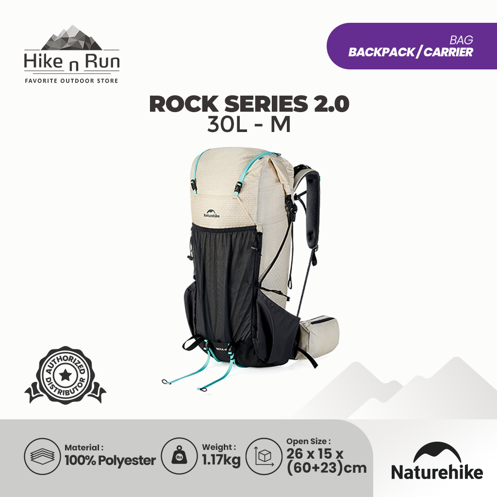 Naturehike Tas Gunung 30L 45L 60L Hiking Trekking Rock Series 2.0 CNK2550XB018 Hiking Backpack Ultralight Tas Carrier Hiking Camping Trekking Waterproof