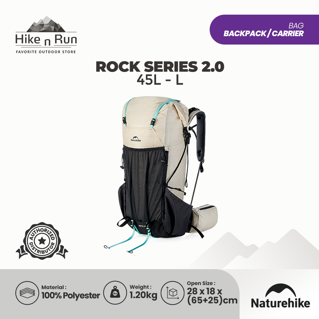 Naturehike Tas Gunung 30L 45L 60L Hiking Trekking Rock Series 2.0 CNK2550XB018 Hiking Backpack Ultralight Tas Carrier Hiking Camping Trekking Waterproof