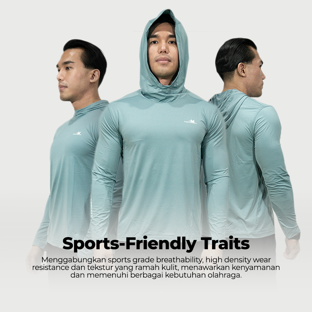 Mantasport MPS Long Sleeve Hoodie Shirt Kaos Lengan Panjang Hoodie Kayaking Running Hiking Fishing Camping