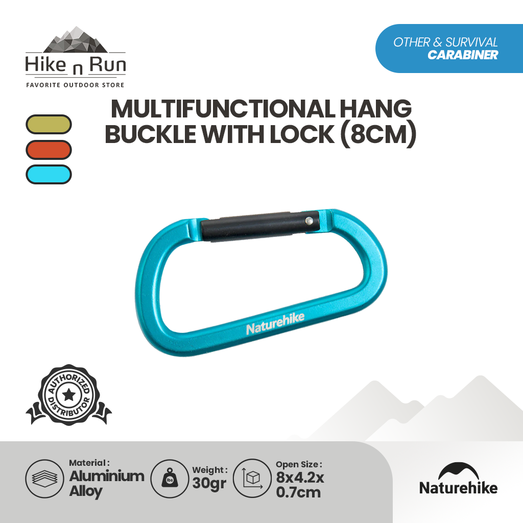 Naturehike Carabiner D-Utility 8 cm No-Lock NH15A001-H