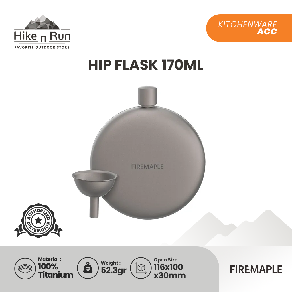 Firemaple ASH Titanium Hip Flask 170ml Camping