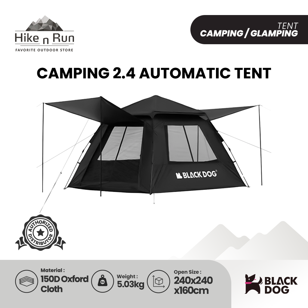 Tenda Summer 2 Pintu 2 Jendela Black Dog CBD2450WS030 Camping 2.4 Automatic Tent