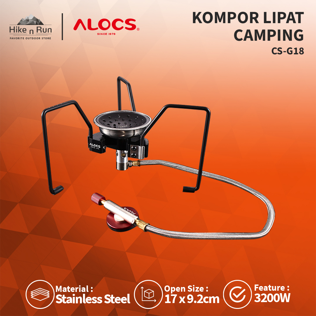 Alocs Kompor Lipat CS-G18 Furnace Black Spider