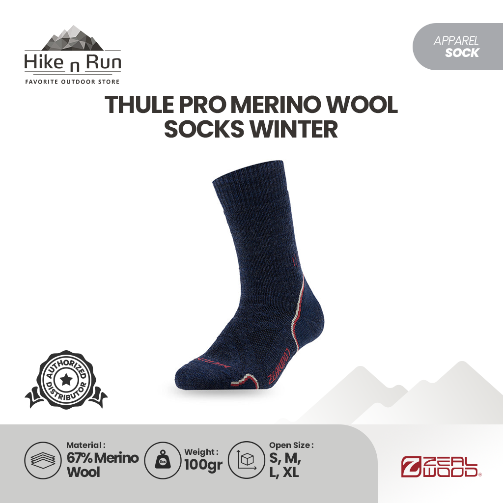 Kaos Kaki Hangat Zealwood Thule Pro Merino Wool Socks Winter