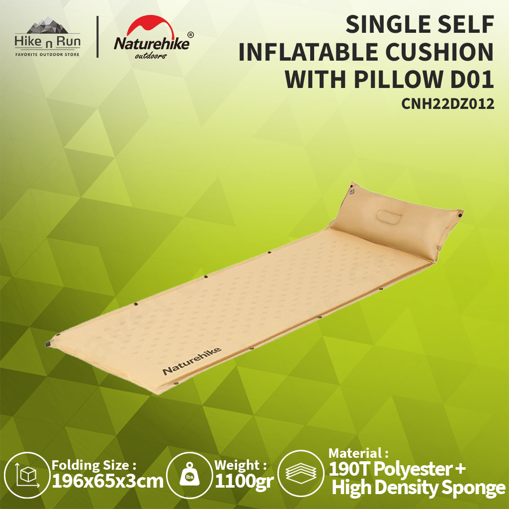 MATRAS ANGIN SINGLE NATUREHIKE CNH22DZ012 SELF INFLATABLE CUSHION WITH PILLOW