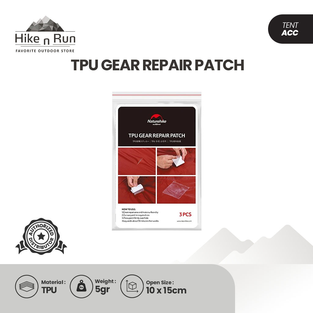 Naturehike NH19PJ086 Repair Patch untuk Tenda,Sleeping Bag dan Matras