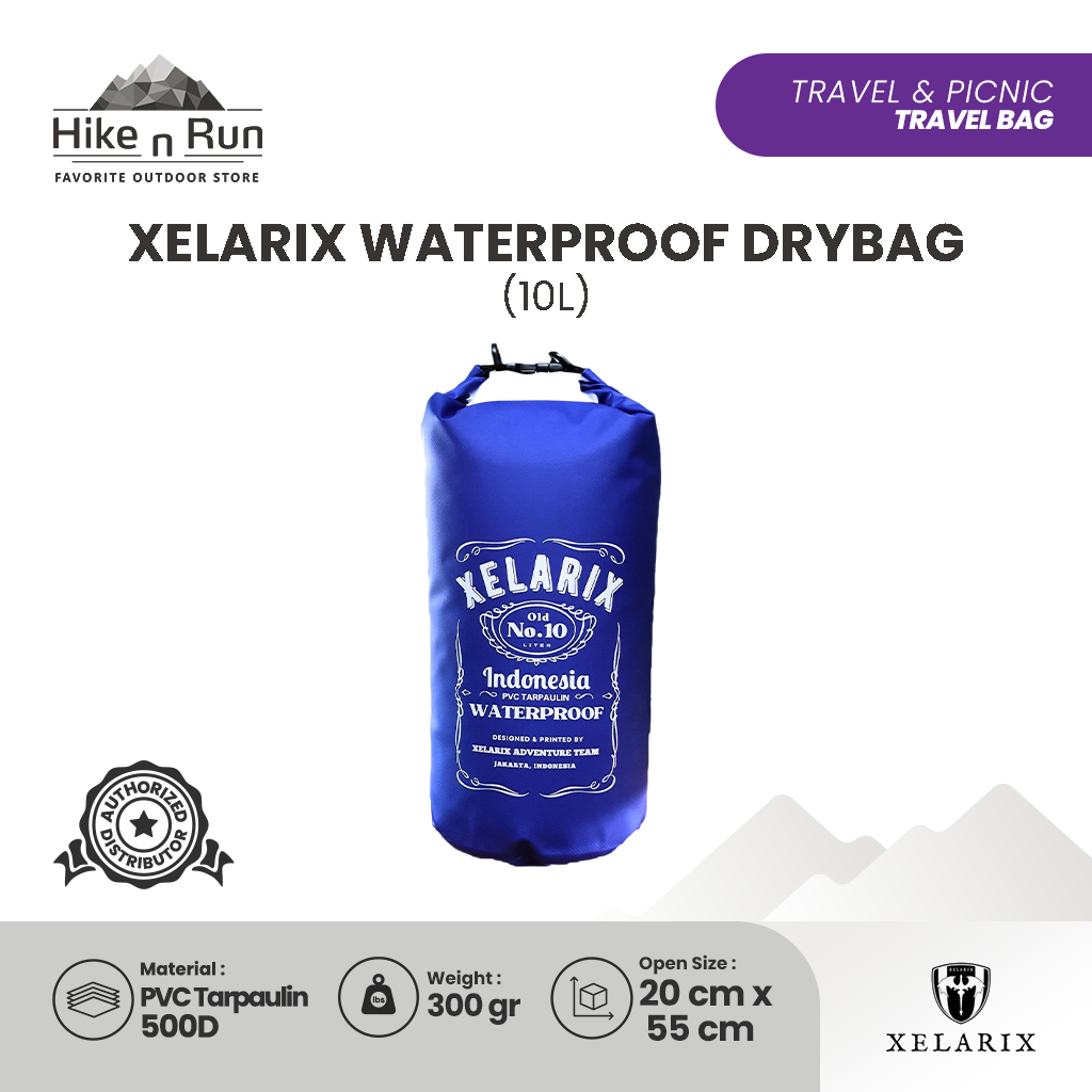 Xelarix Waterproof Drybag Tas Anti Air Kapasitas 5L 10L XL-JD0