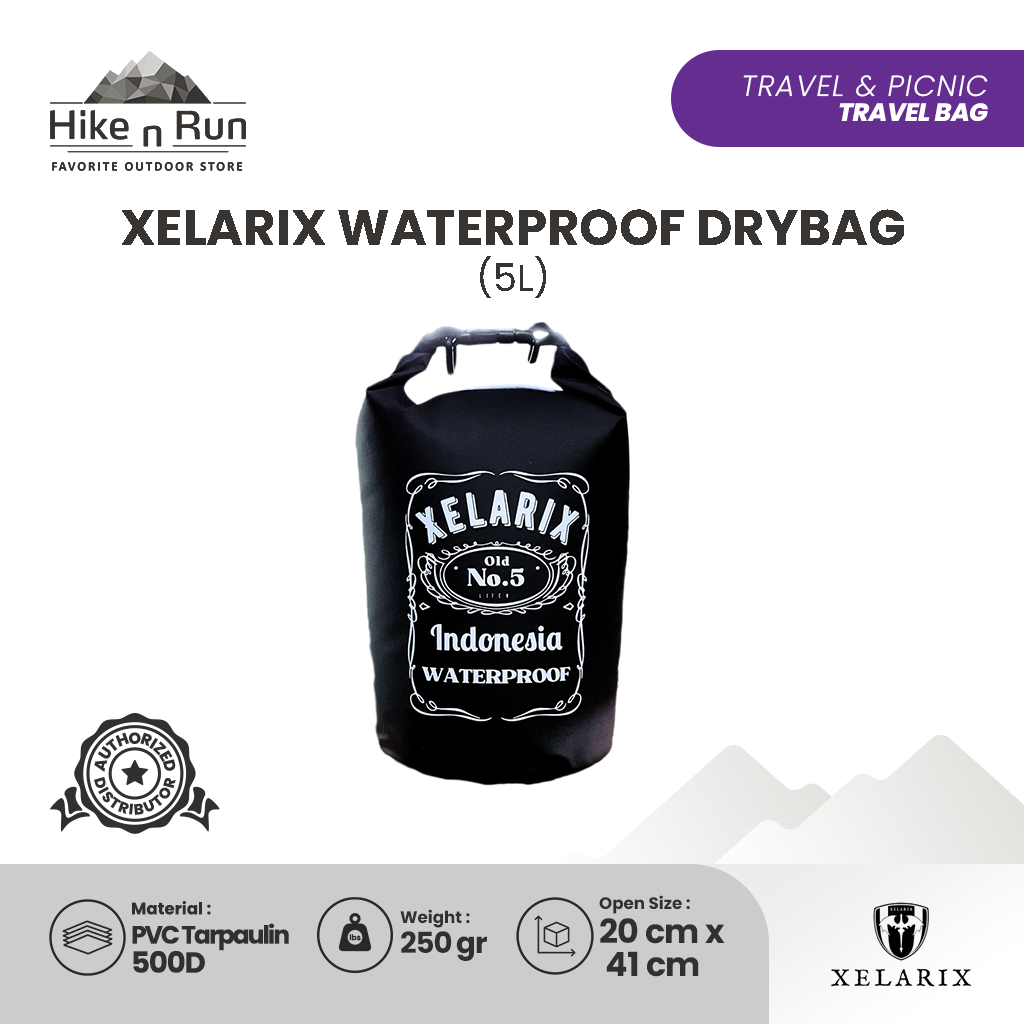 Xelarix Waterproof Drybag Tas Anti Air Kapasitas 5L 10L XL-JD0