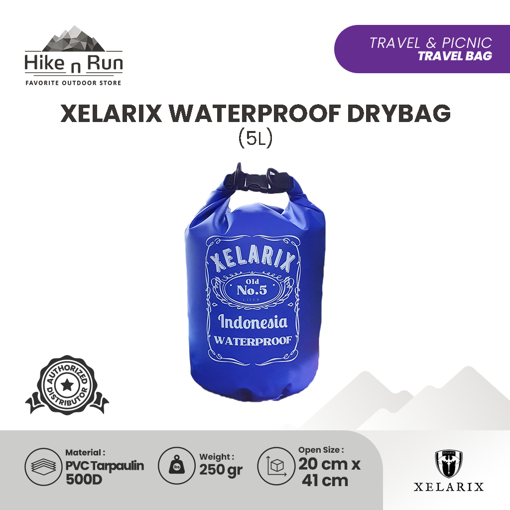 Xelarix Waterproof Drybag Tas Anti Air Kapasitas 5L 10L XL-JD0