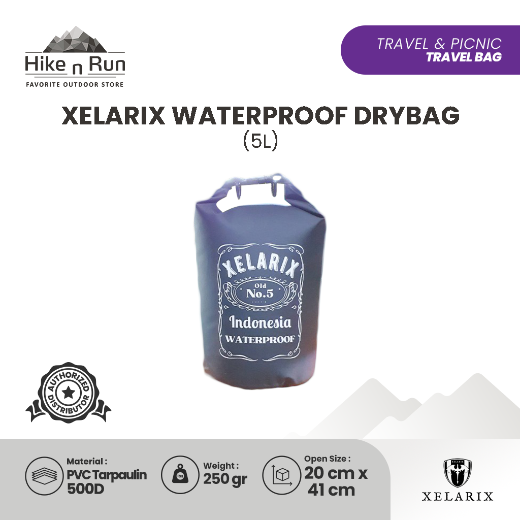 Xelarix Waterproof Drybag Tas Anti Air Kapasitas 5L 10L XL-JD0