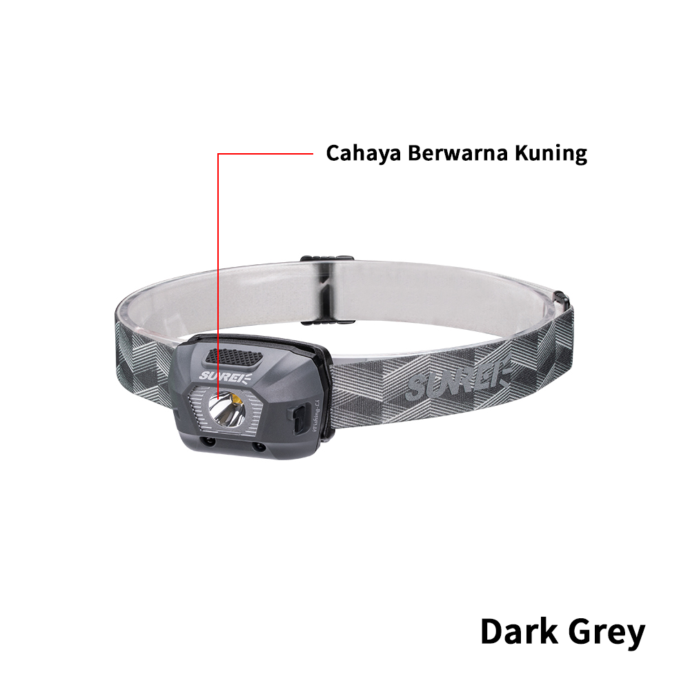 Lampu Kepala Headlamp Sunrei iFishing Sensor 225 Lumens IPX6