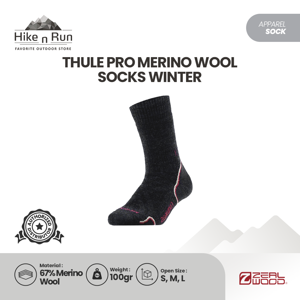 Kaos Kaki Hangat Merino Wool Zealwood Thule Pro Winter Socks