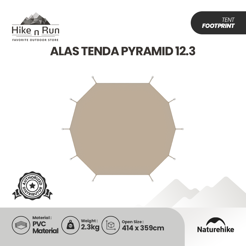 Alas Tenda Pyramid Naturehike NH20PJ046 Brighten Tent 12.3 Footprint