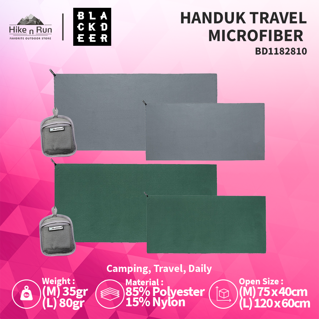HANDUK TRAVEL MICROFIBER BLACKDEER QUICK DRY TOWEL - BD1182810