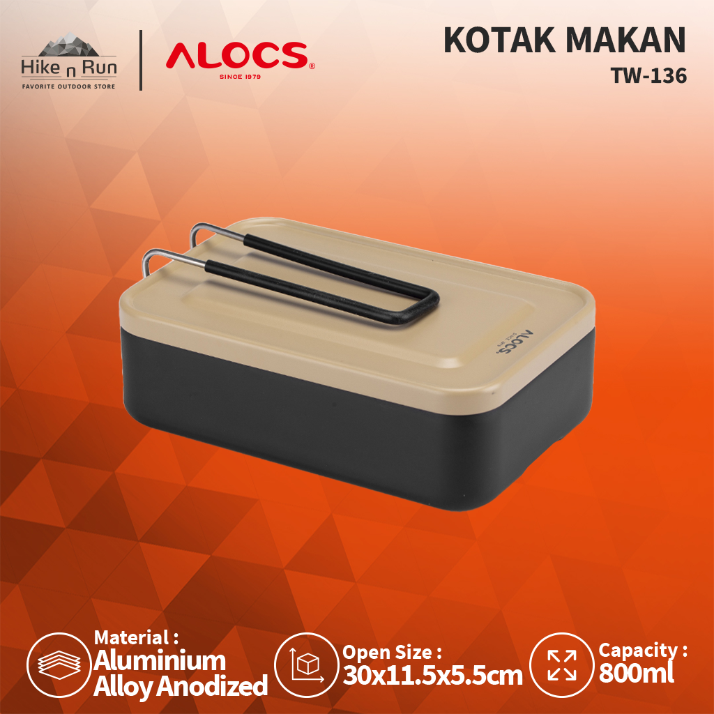 KOTAK MAKAN CAMPING ALOCS TW-136 NESTING PORTABLE LUNCH BOX