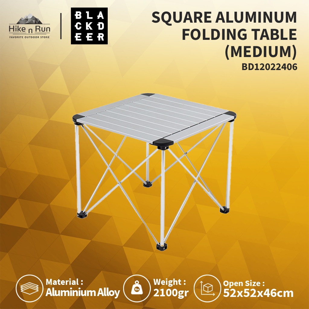 MEJA LIPAT BLACKDEER BD12022411 SQUARE ALUMINUM FOLDING TABLE