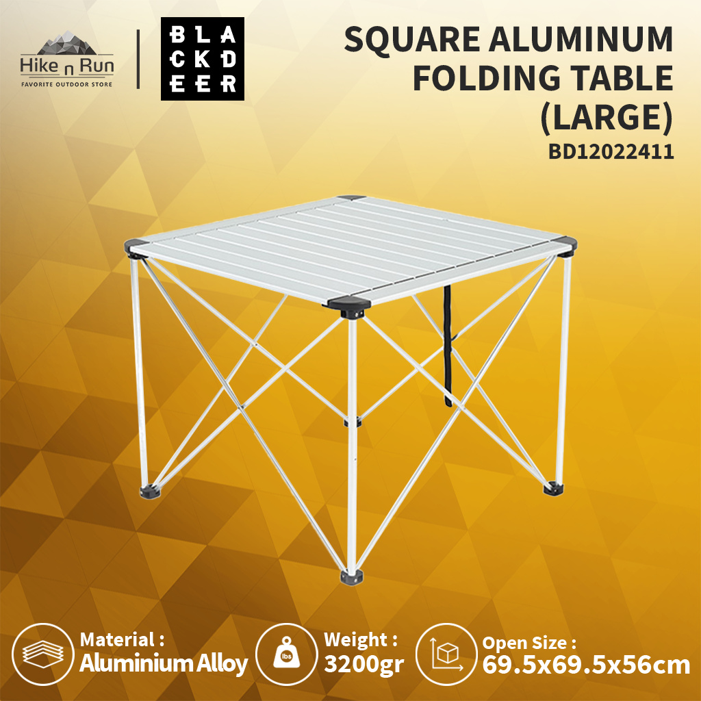 MEJA LIPAT BLACKDEER BD12022411 SQUARE ALUMINUM FOLDING TABLE