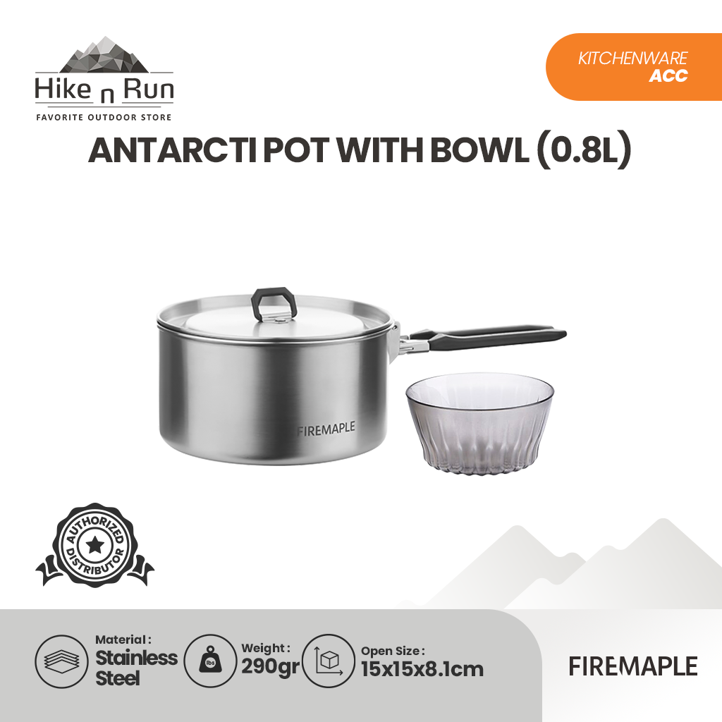 Firemaple Antarcti Pot With Bowl Stainless Steel 0.8L 1.5L