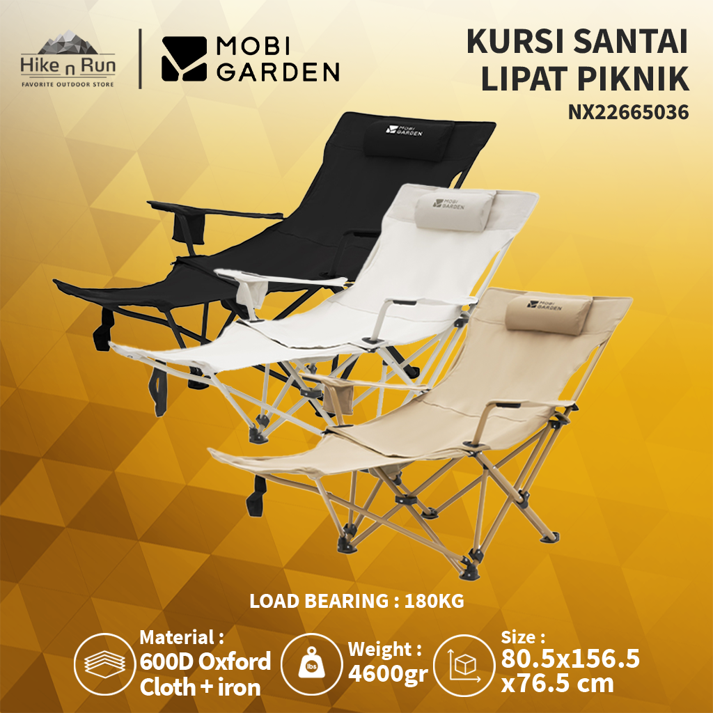 Kursi Santai Lipat Piknik Mobi Garden NX226650 Camping Folding Lazy Chair