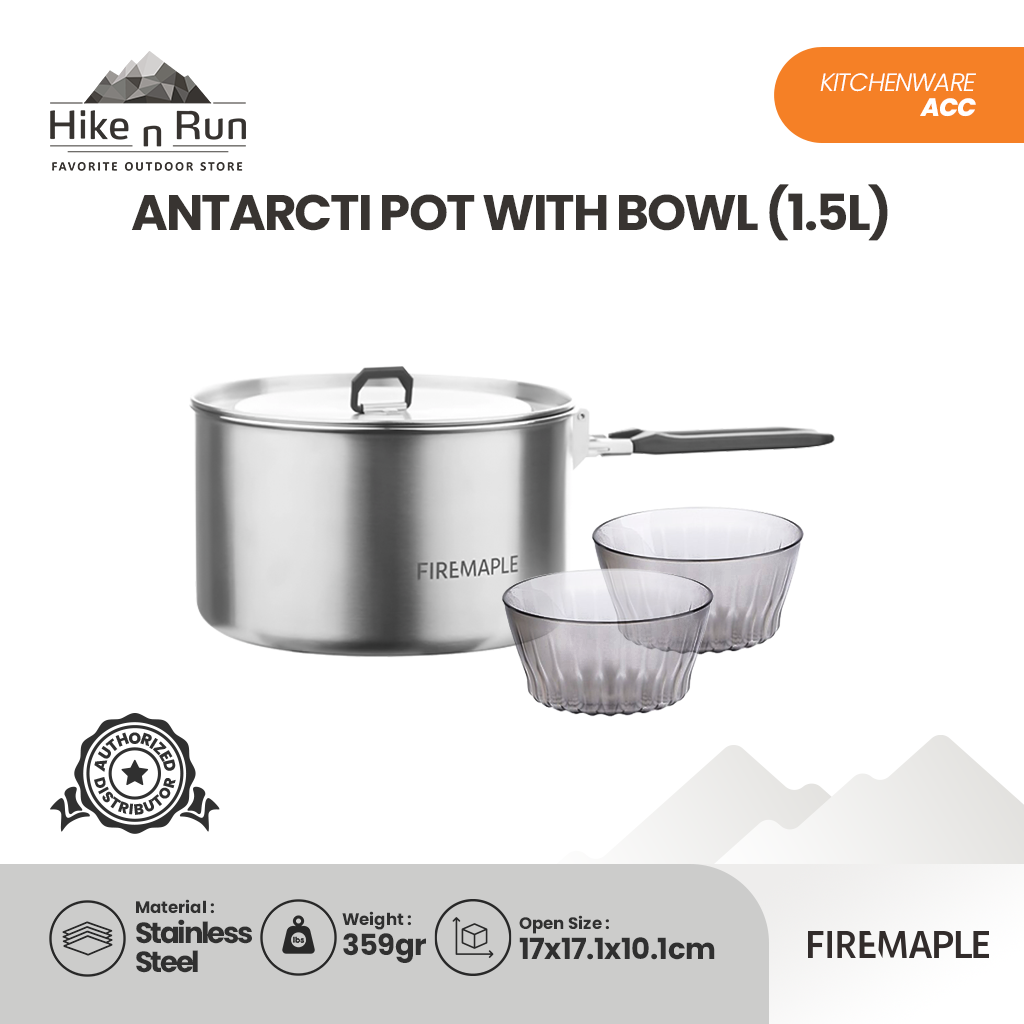 Firemaple Antarcti Pot With Bowl Stainless Steel 0.8L 1.5L