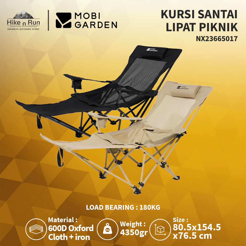 Kursi Santai Lipat Piknik Mobi Garden NX226650 Camping Folding Lazy Chair