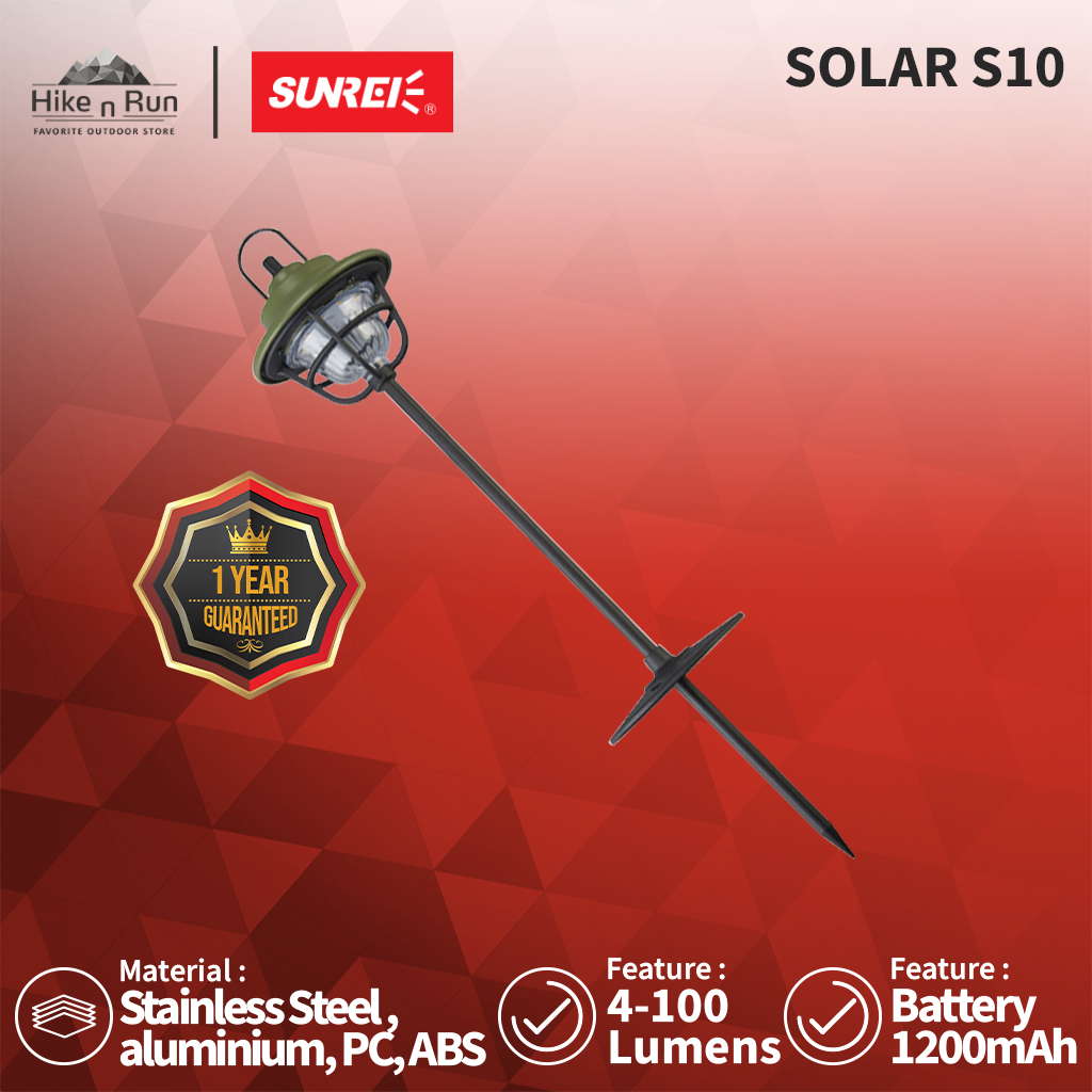 SUNREI SOLAR S10 LAMPU TAMAN TENAGA SURYA