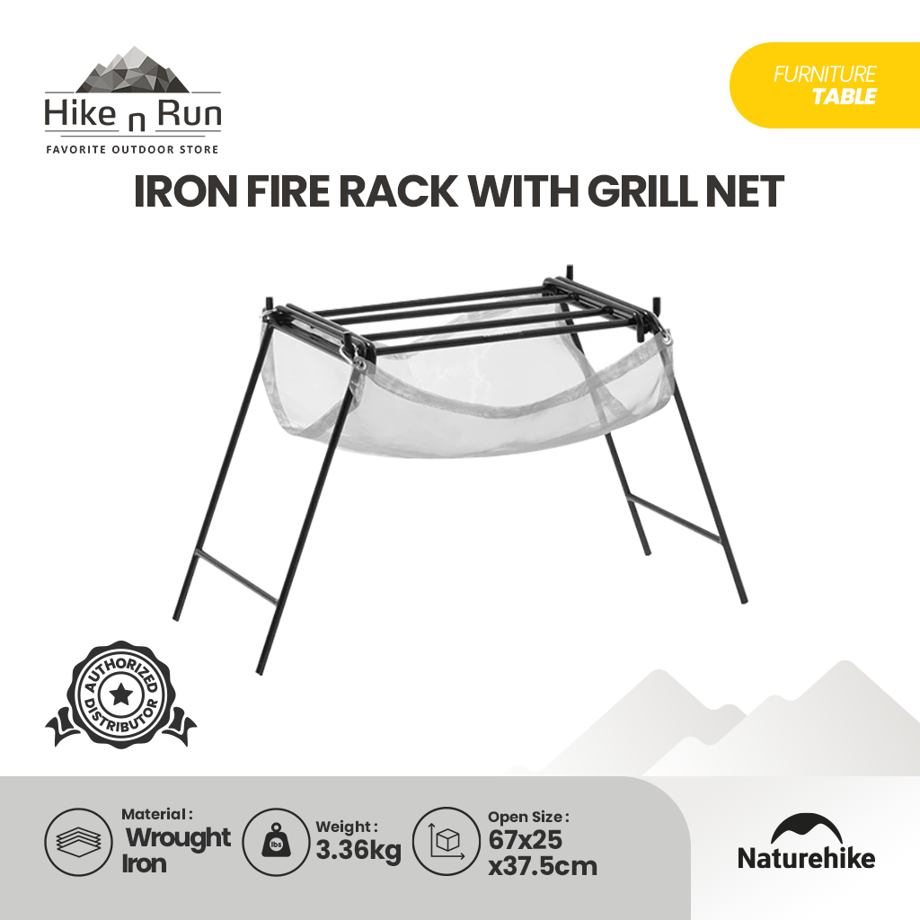 Rak Gantung Masak Naturehike NH21JU133 Iron Fire Rack With Grill Net