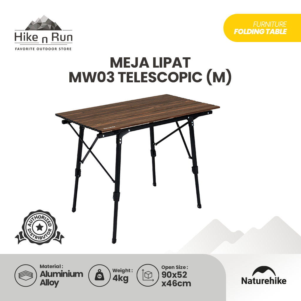 Meja Lipat Naturehike NH19Z003-D MW03 outdoor telescopic folding table