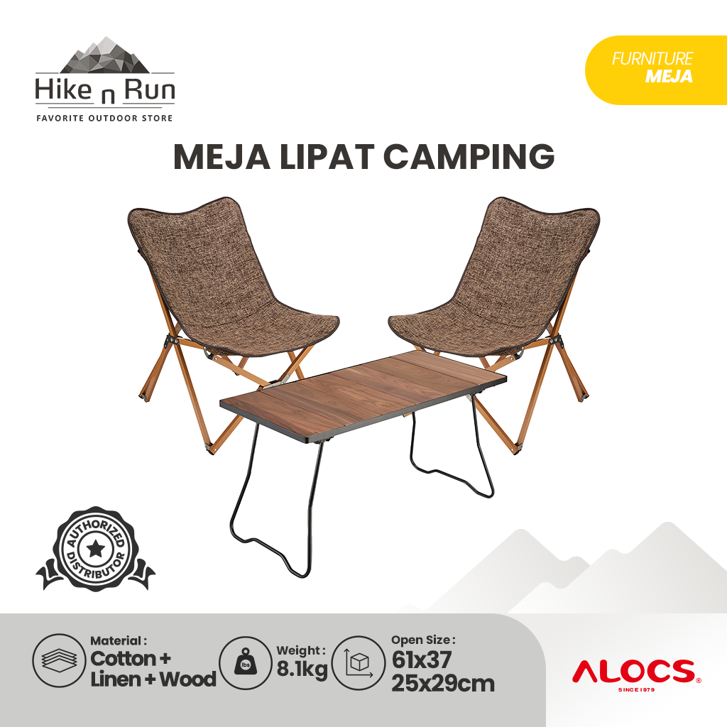 MEJA KURSI CAMPING ALOCS OF-S1 FOLDING TABLE CHAIR SET