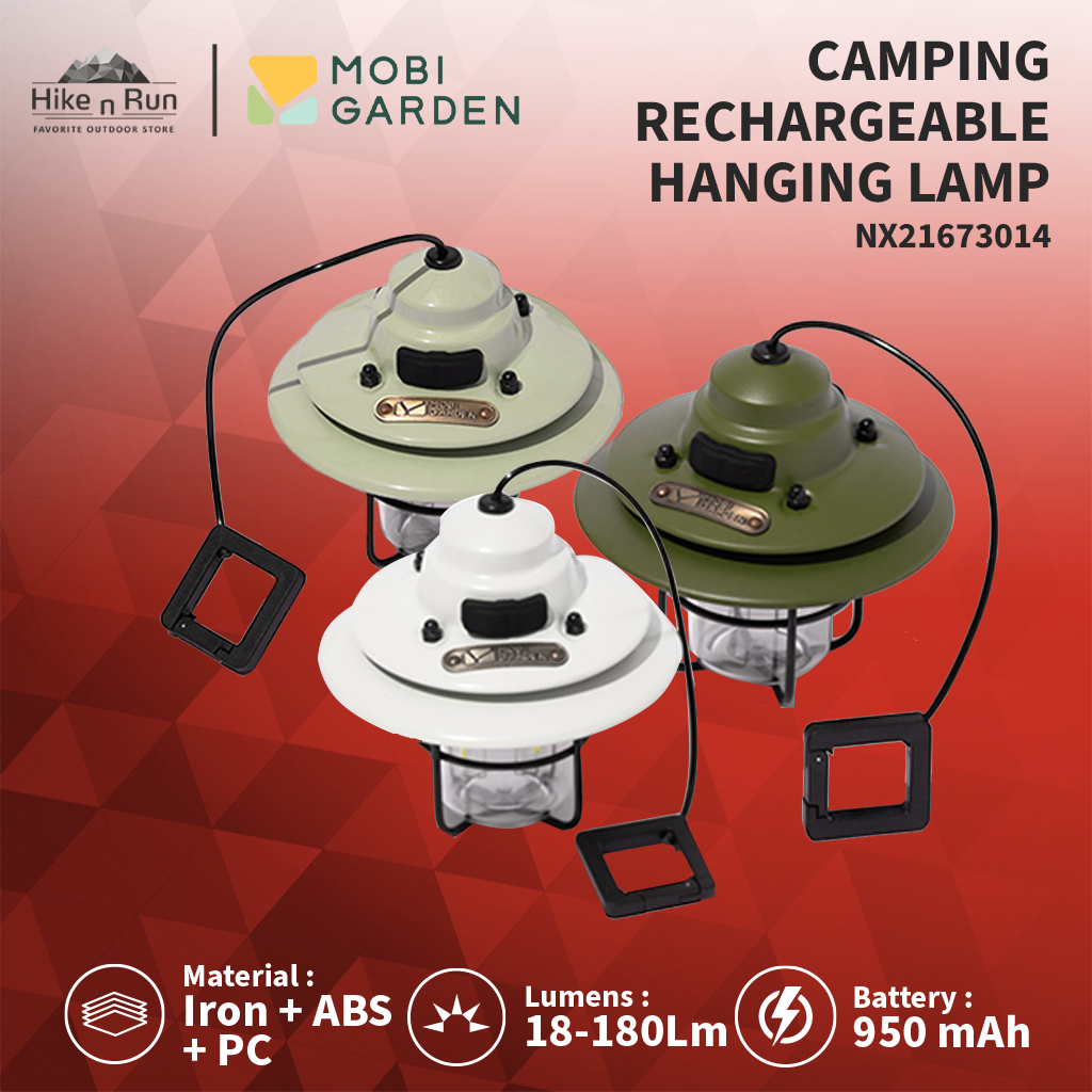 Lampu Camping Gantung Outdoor Mobi Garden NX21673014 Rechargeable Lamp