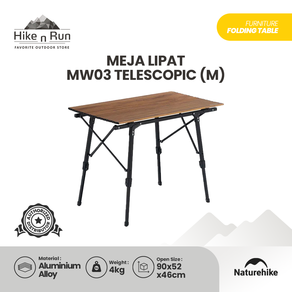 Meja Lipat Naturehike NH19Z003-D MW03 outdoor telescopic folding table