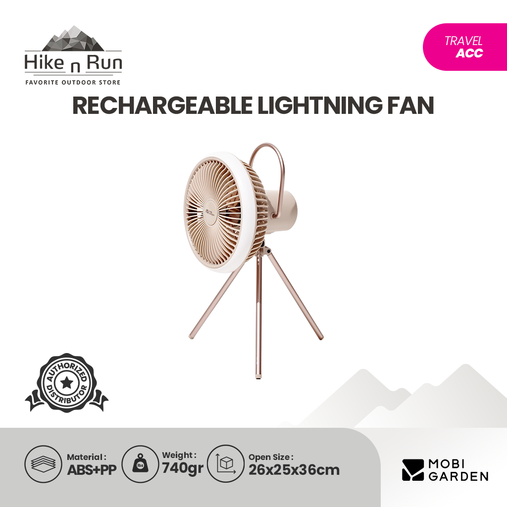 Kipas Lampu Elektrik Mobi Garden NX22669002 Rechargeable Lightning Fan