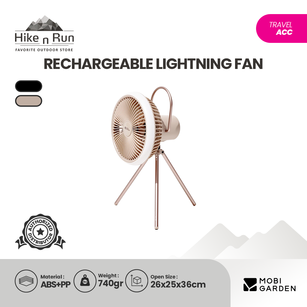 Kipas Lampu Elektrik Mobi Garden NX22669002 Rechargeable Lightning Fan