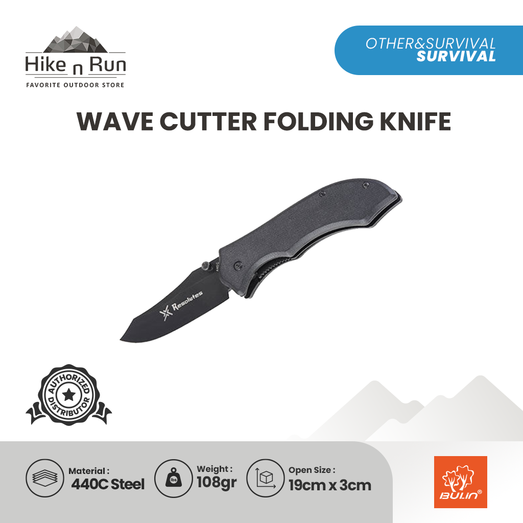 Pisau Lipat Bulin L005 Wave Cutter Folding Knife Survival Kit