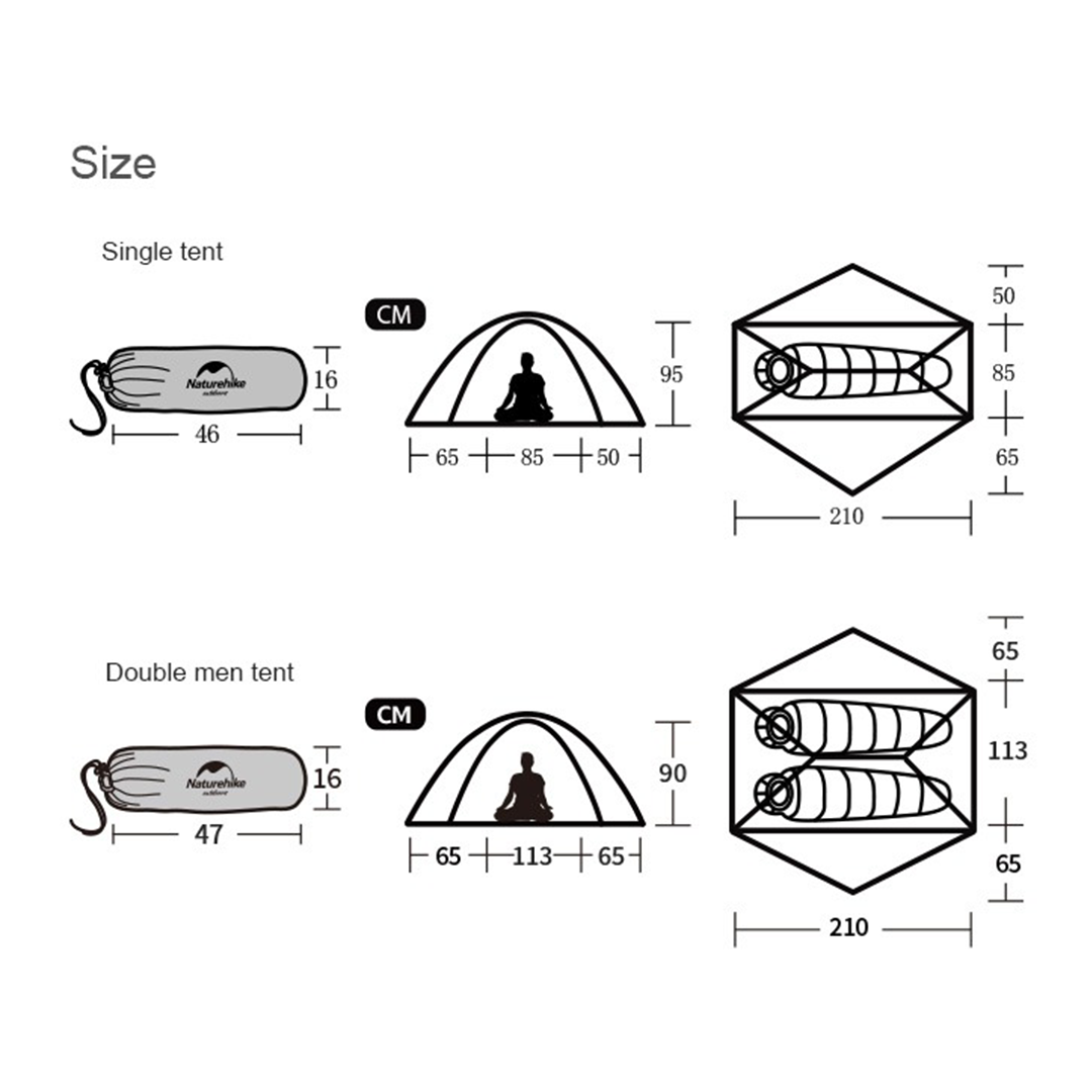 NATUREHIKE VIK CAMPING TENT ULTRALIGHT NH18W001-K / NH19ZP003-1