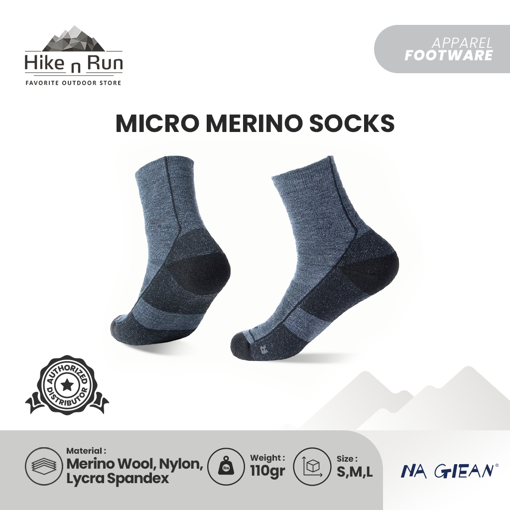 Na Giean Kaos Kaki Trail Hiking NGMT2001 Micro Merino Socks