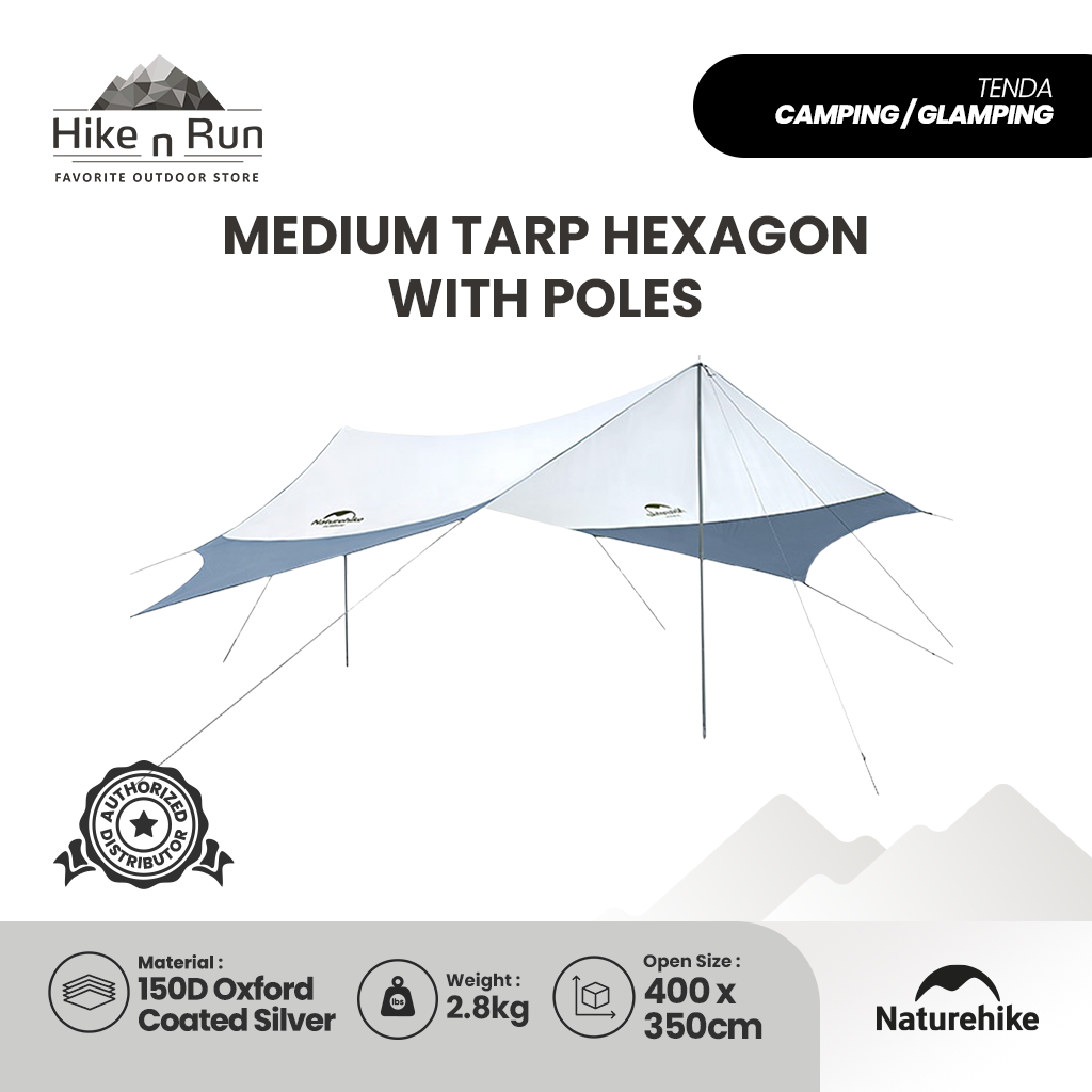 Tenda Kanopi Naturehike NH16T012-S Medium Tarp Hexagon With Poles