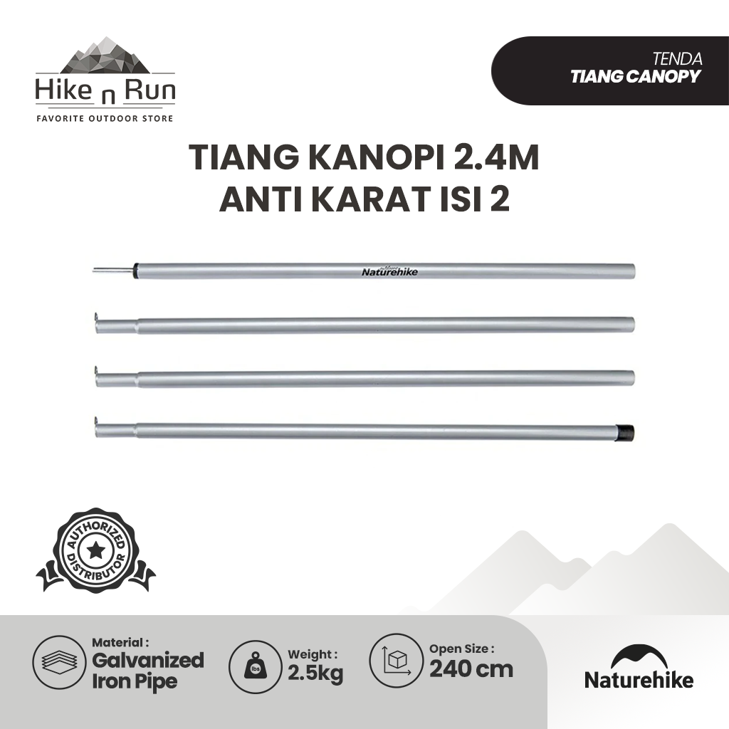 Tiang Kanopi (2.2m) Anti Karat isi 2 - Naturehike NH20PJ043