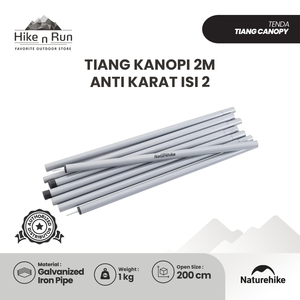 Naturehike NH20PJ041 Tiang Kanopi (2m) Anti Karat isi 2