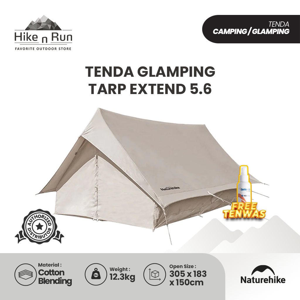 BUNDLING Tenda Naturehike NH20ZP003 Tent Tarp Extend 5.6 cotton + NH Mat of Tent Extend 5.6